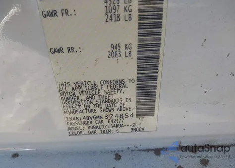 2021 Nissan Altima S Fwd из США, поврежденный, VIN 1N4BL4BV6MN374854